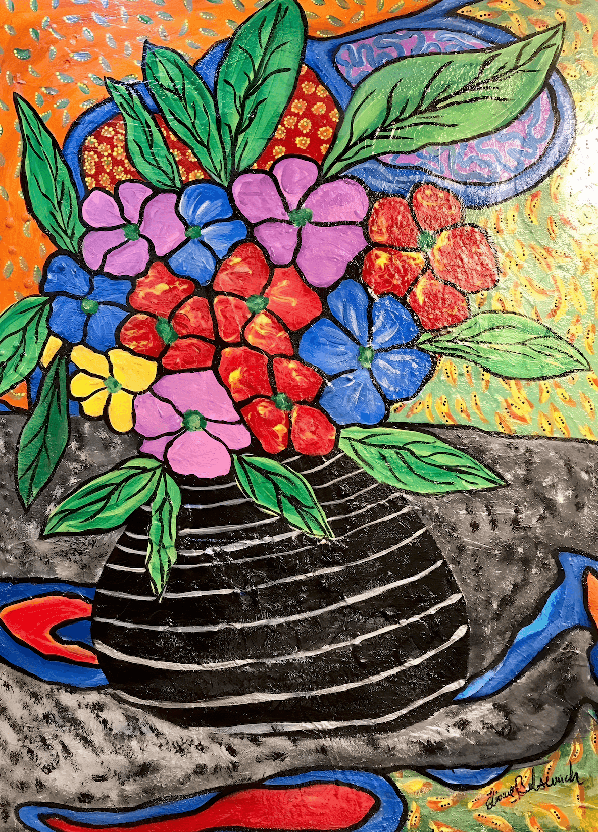 Fiesta in a Striped Vase